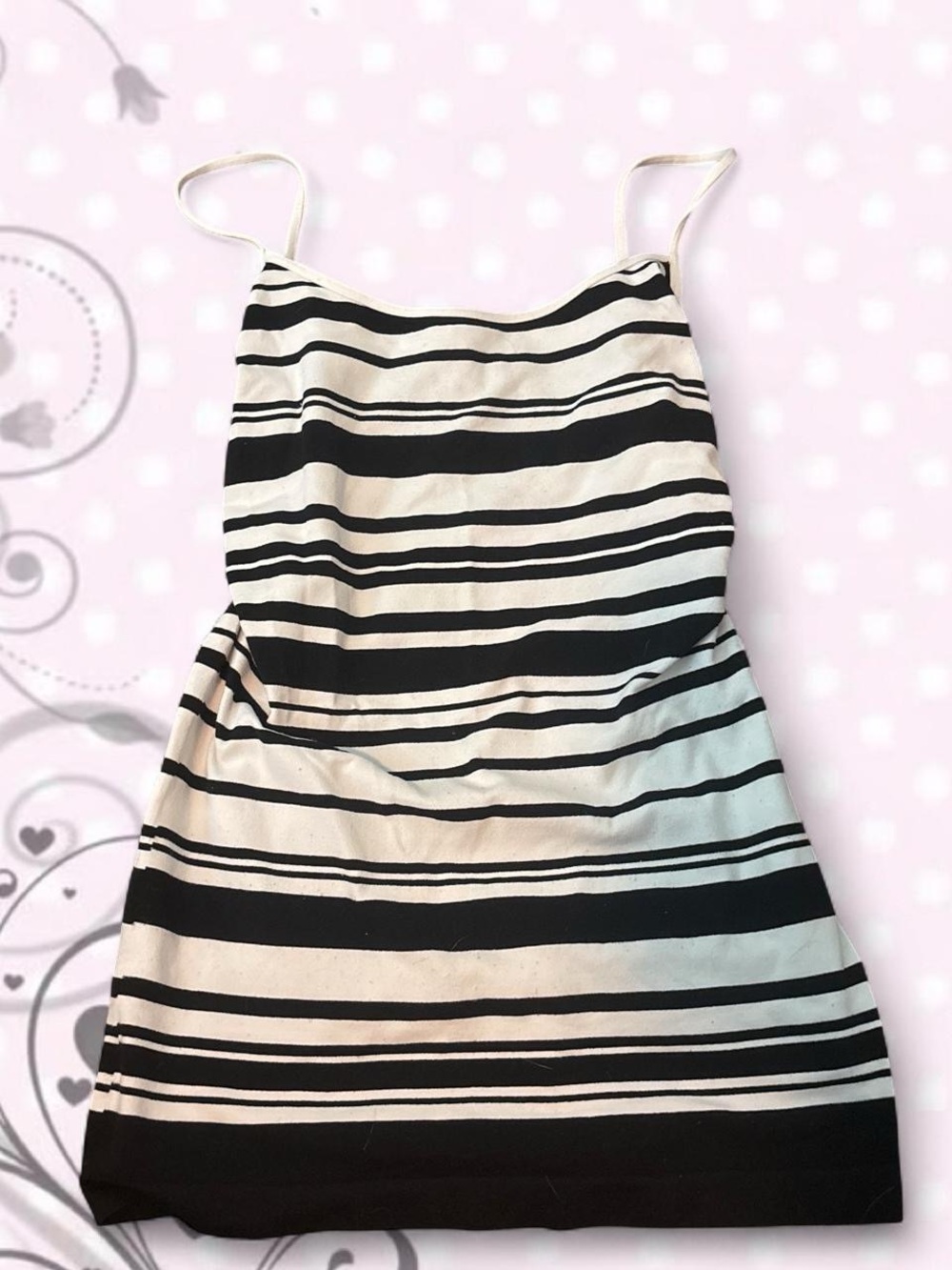 Body Central Black and White Striped tank